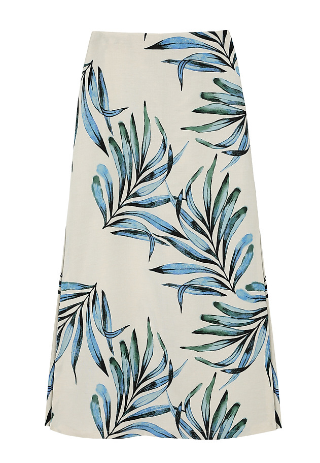 FUSTĂ CU MODEL DIN IN ȘI VISCOZĂ - SENO FUSTĂ CU MODEL DIN IN ȘI VISCOZĂ - SENO MULTICOLOR 6