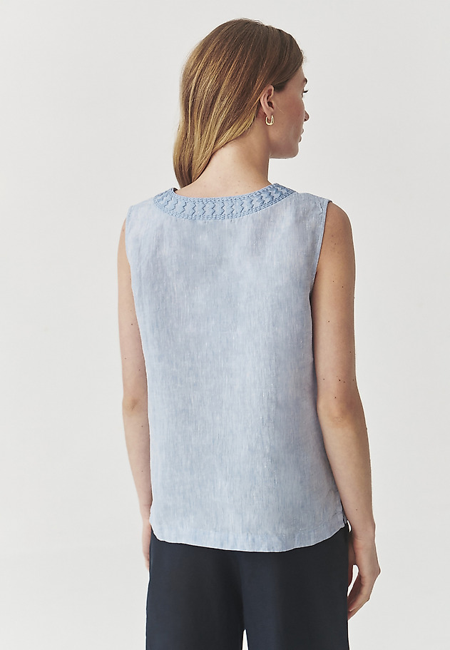 ŽENSKA LANENA BLUZA Z VEZENINO - LEA ŽENSKA LANENA BLUZA Z VEZENINO - LEA MODRA 4