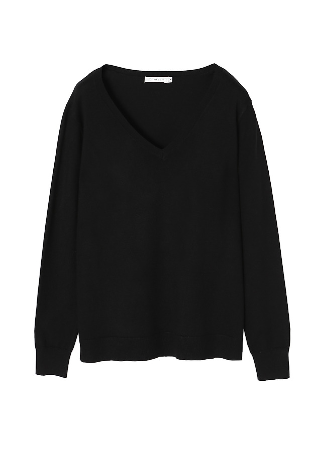 LADIES’ CLASSIC SWEATER WITH V-SHAPED NECKLINE TOLA 1 LADIES’ CLASSIC SWEATER WITH V-SHAPED NECKLINE TOLA 1 CZARNY 6