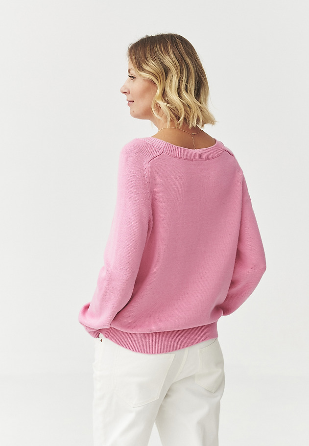 SWETER Z PRZĘDZY BAWEŁNIANO-WISKOZOWEJ — IVY SWETER Z PRZĘDZY BAWEŁNIANO-WISKOZOWEJ — IVY RÓŻOWY 5