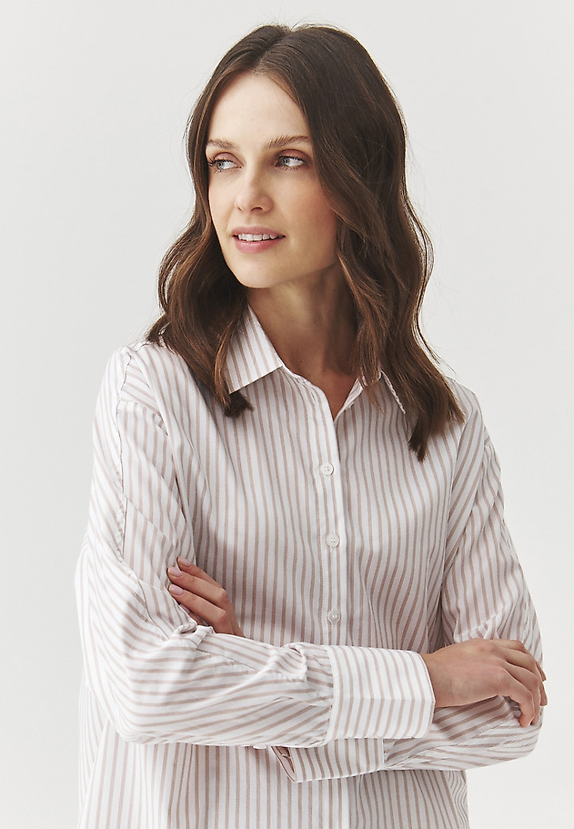 STRIPED COTTON SHIRT — NAYA STRIPED COTTON SHIRT — NAYA ECRU 2