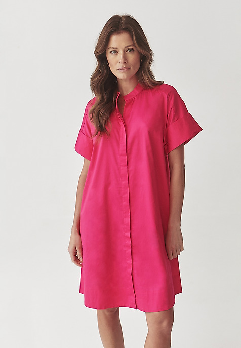 BAVLNĚNÉ ŠATY S KRÁTKÝMI KIMONOVÝMI RUKÁVY - ALIATI RŮŽOVÁ 2