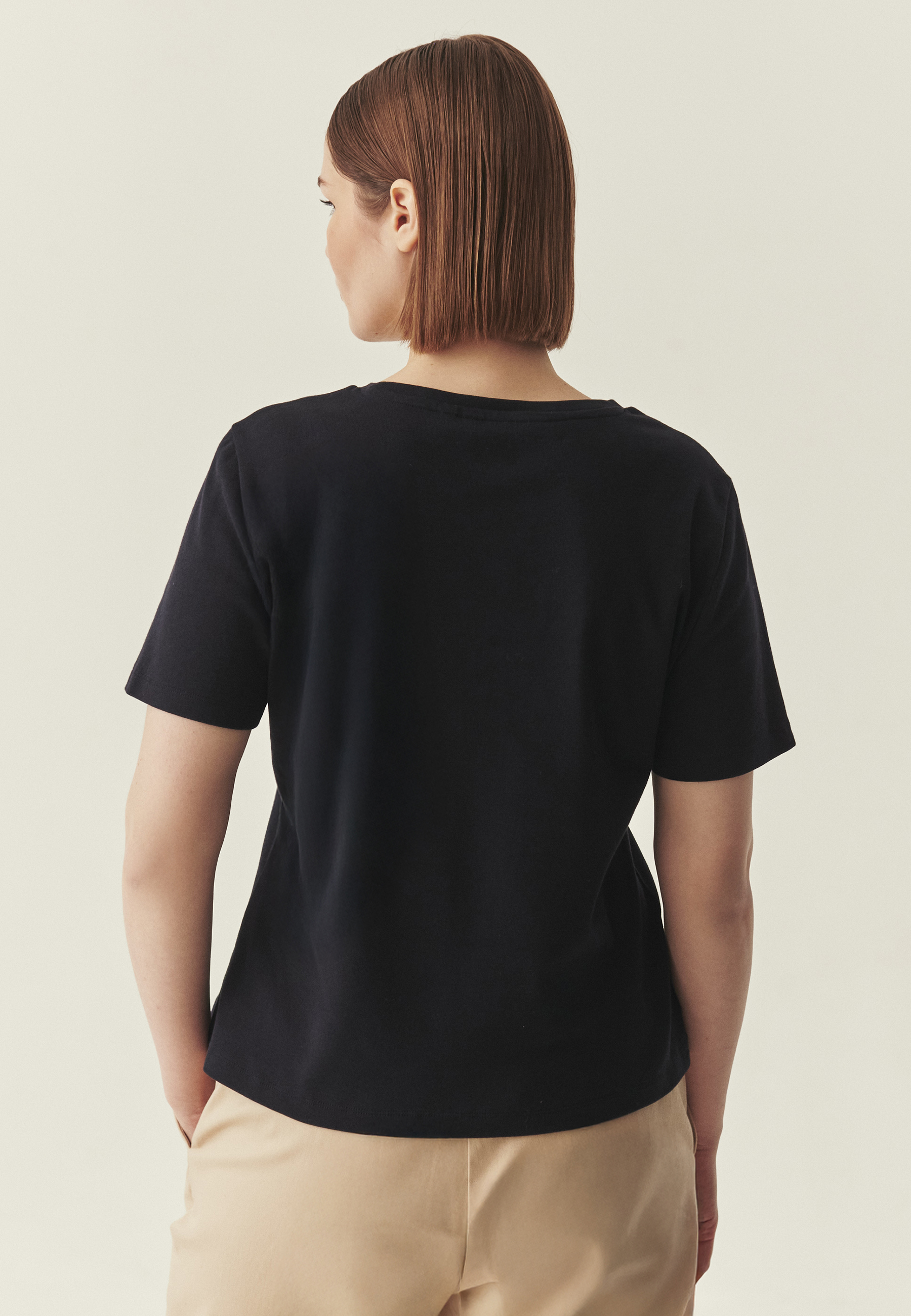 BAWEŁNIANY T-SHIRT Z KRÓTKIM RĘKAWEM - KIRI GRANATOWY 2