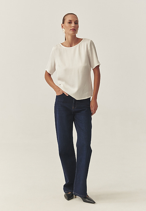 LADIES’ SHORT-SLEEVED BLOUSE - MEKJA 1 ECRU 2