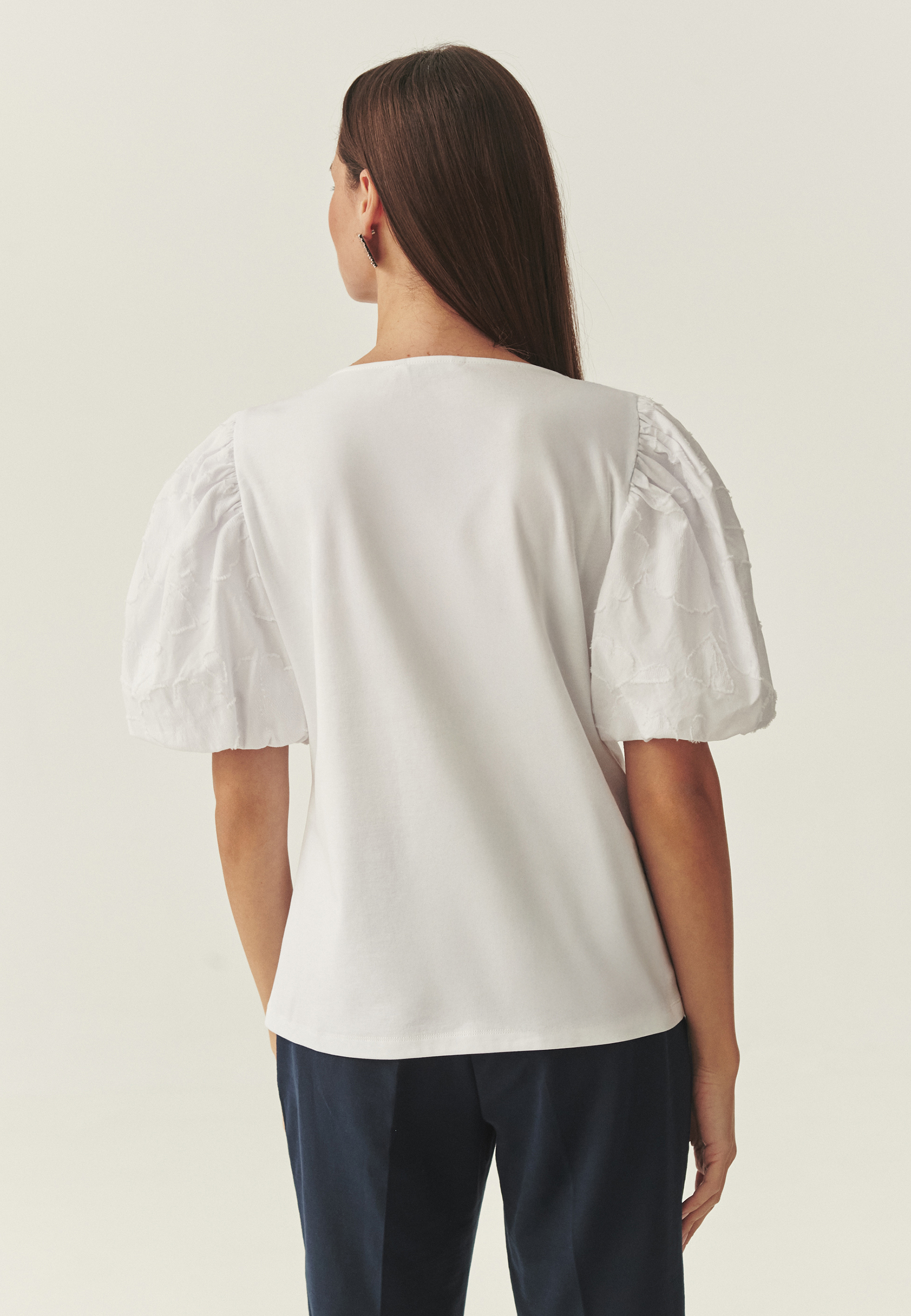 BAWEŁNIANA BLUZKA Z BUFKAMI - RIKA BIAŁY 2