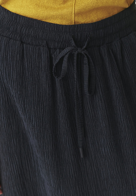LIGHT MIDI SKIRT IN CRINKLED FABRIC - TABITONI NAVY BLUE 2