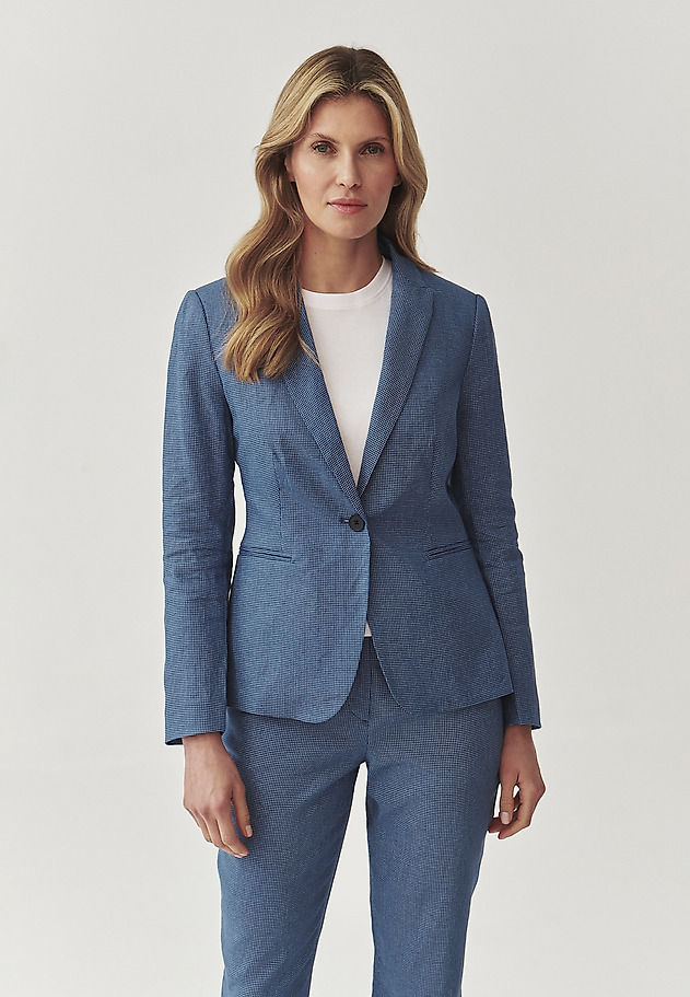 STYLISH LINEN LADIES’ BLAZER WITH COTTON LINING - KAREMA 4 STYLISH LINEN LADIES’ BLAZER WITH COTTON LINING - KAREMA 4 NIEBIESKI 1