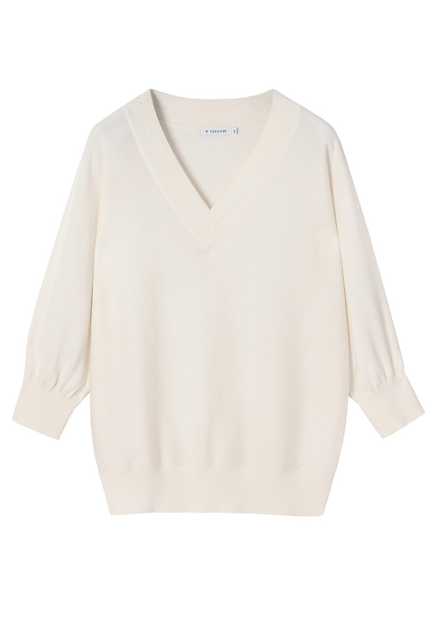 SWEATER MOALE FĂCUT DINTR-O COMBINARE DE BUMBAC RESPIRABIL - ASEL SWEATER MOALE FĂCUT DINTR-O COMBINARE DE BUMBAC RESPIRABIL - ASEL ECRU 5