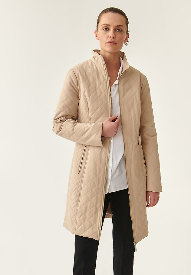 LADIES' QUILTED COAT KEYATI color BEIGE1