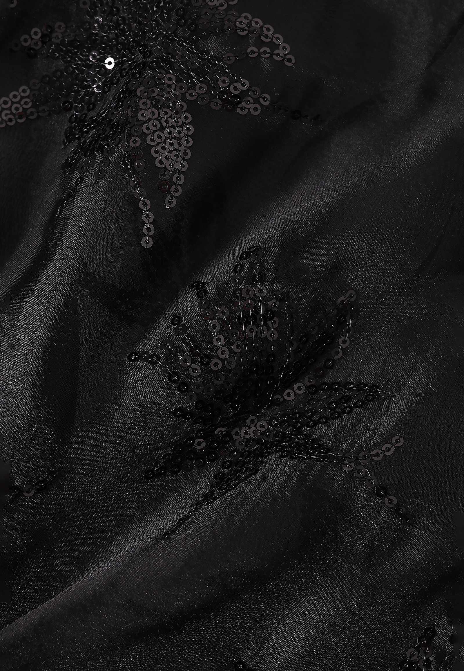 LADIES' SHORT WOVEN SHIRT WITH SEQUIN PATTERN — BRINI LADIES' SHORT WOVEN SHIRT WITH SEQUIN PATTERN — BRINI BLACK 102829