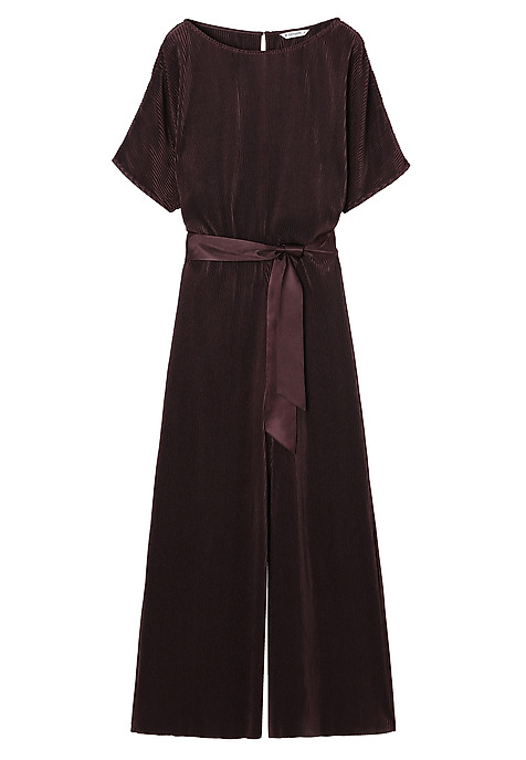 BORDOWY KOMBINEZON Z SZEROKĄ NOGAWKĄ - MILOUTI CZERWONY 2