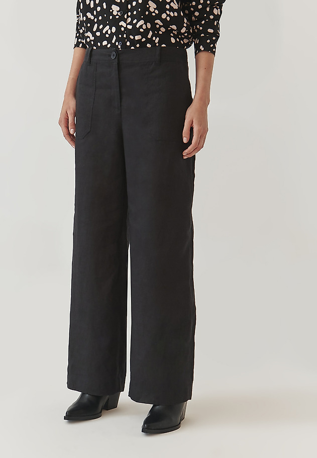 BREATHABLE LADIES’ LINEN PANTS - TORKO BREATHABLE LADIES’ LINEN PANTS - TORKO CZARNY 4