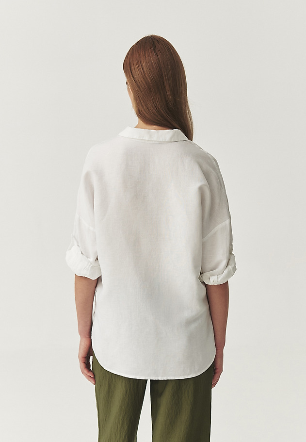 LOOSE SHIRT WITH LINEN AND VISCOSE - SISI LOOSE SHIRT WITH LINEN AND VISCOSE - SISI BIAŁY 3