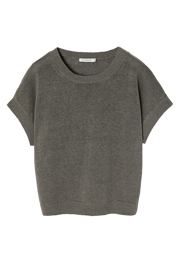 LADIES’ LINEN SWEATER WITH SHORT KIMONO SLEEVES - LIMIKO LADIES’ LINEN SWEATER WITH SHORT KIMONO SLEEVES - LIMIKO KHAKI 5