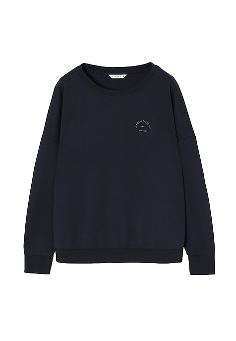 LADIES' KNITTED SWEATSHIRT WITH A ROUND NECKLINE - YOLANDA NAVY BLUE 2
