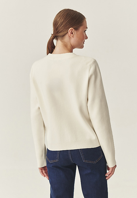 CARDIGAN TIP PUFFED BOMBER - CADO ECRU 2