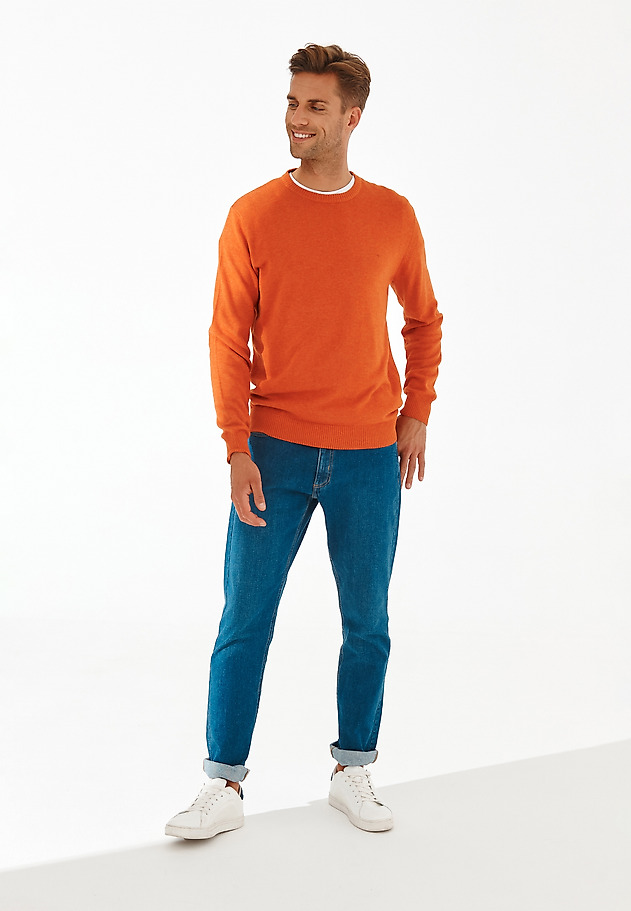 CIENKI SWETER MĘSKI TRICK 1 CIENKI SWETER MĘSKI TRICK 1 POMARAŃCZOWY 4