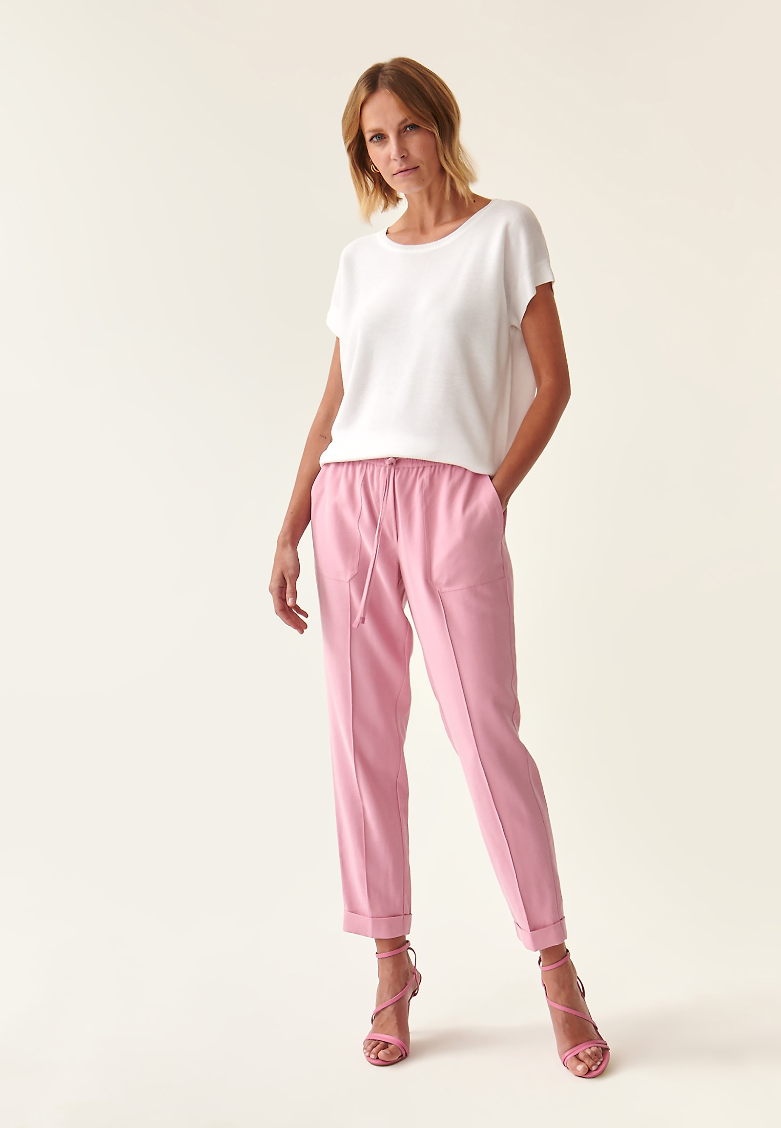 LADIES' TROUSERS WITH SEWN ON POCKETS SUMIKO 2 LADIES' TROUSERS WITH SEWN ON POCKETS SUMIKO 2 PINK 87215