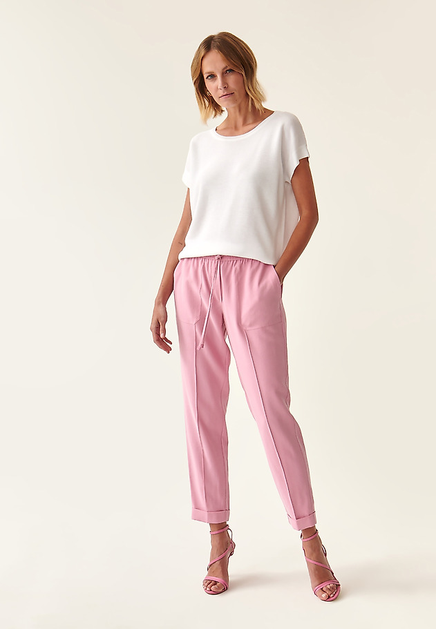 LADIES' TROUSERS WITH SEWN ON POCKETS SUMIKO 2 LADIES' TROUSERS WITH SEWN ON POCKETS SUMIKO 2 PINK 1