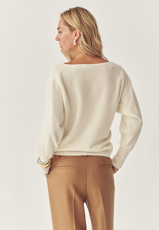 OHLAPNI VOLNENI PULOVER - LIVIA OHLAPNI VOLNENI PULOVER - LIVIA ECRU 5