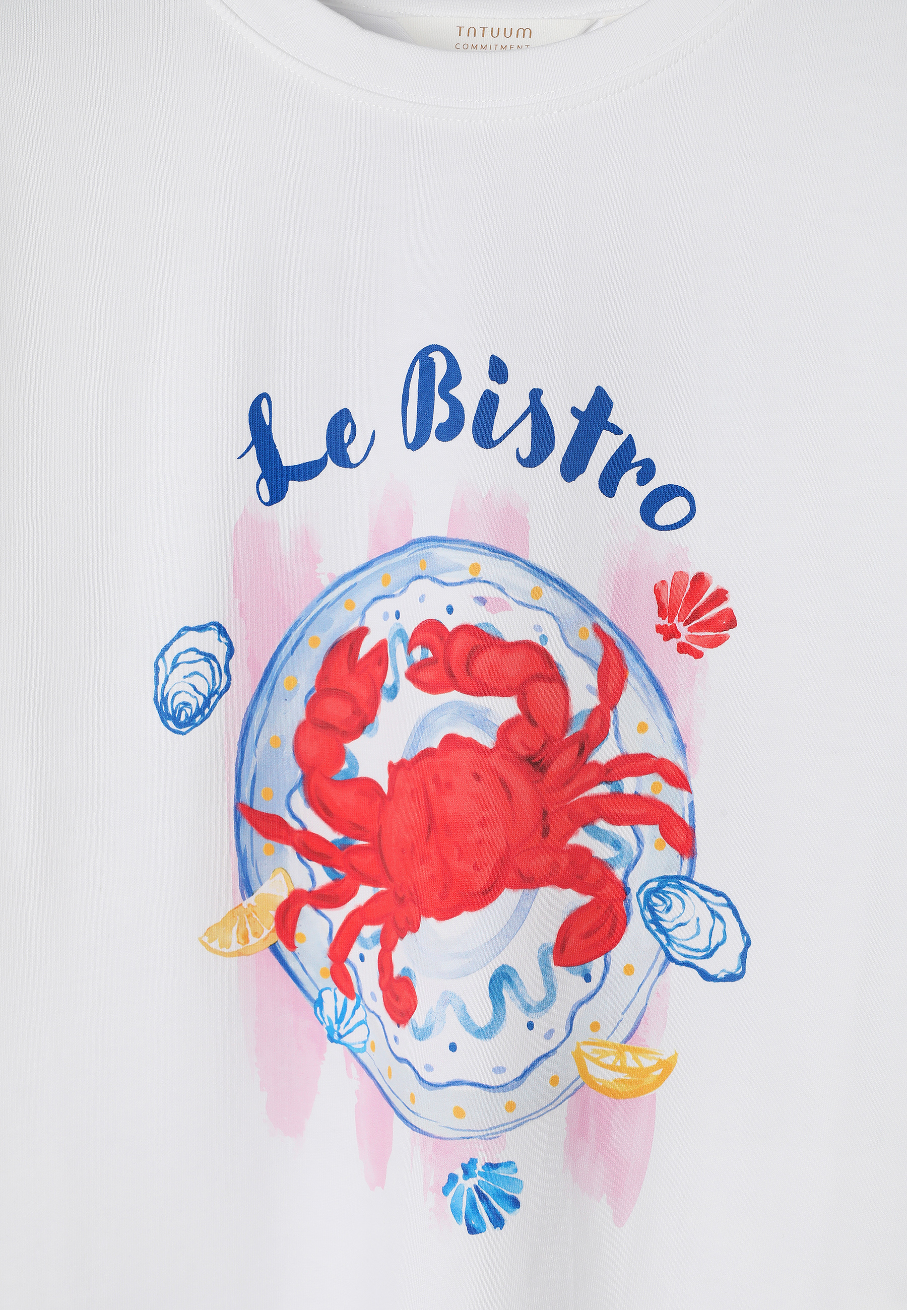 BAWEŁNIANY T-SHIRT Z NADRUKIEM - PLAYA