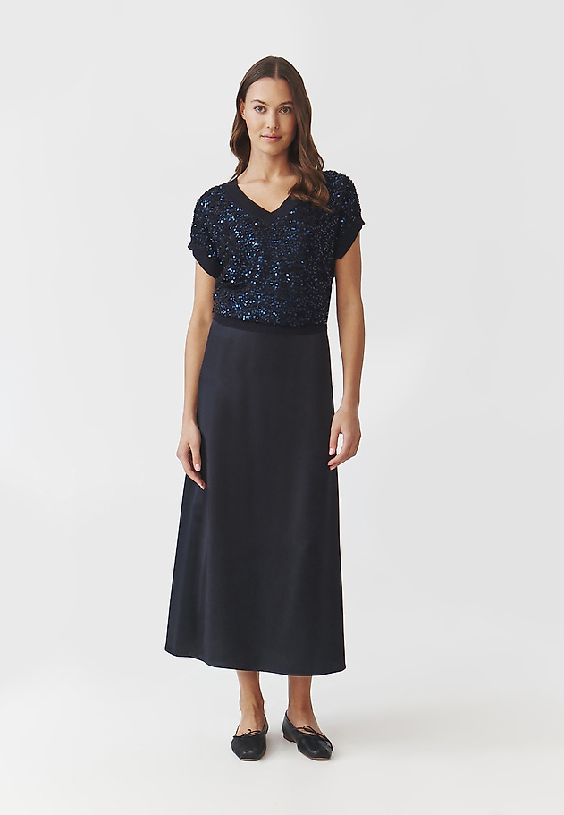 LADIES' SEQUINNED JUMPER WITH WAISTCOAT CUT — ICOMA LADIES' SEQUINNED JUMPER WITH WAISTCOAT CUT — ICOMA GRANATOWY 2