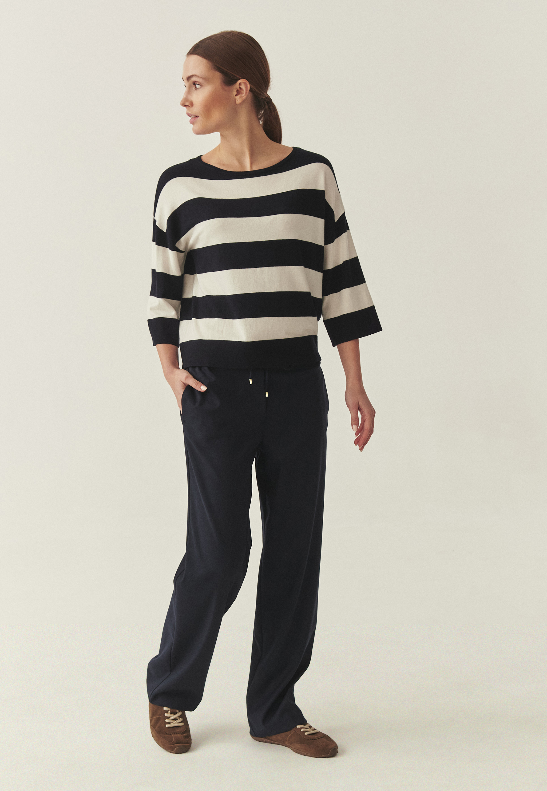 STRIPED JUMPER WITH LENZING™ ECOVERO™ VISCOSE - LAJLA NAVY BLUE 2