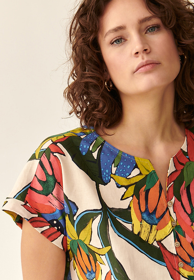 LADIES' FLORAL SHIRT WITH BUTTONS SAMANTO 1 LADIES' FLORAL SHIRT WITH BUTTONS SAMANTO 1 MULTIKOLOR 4