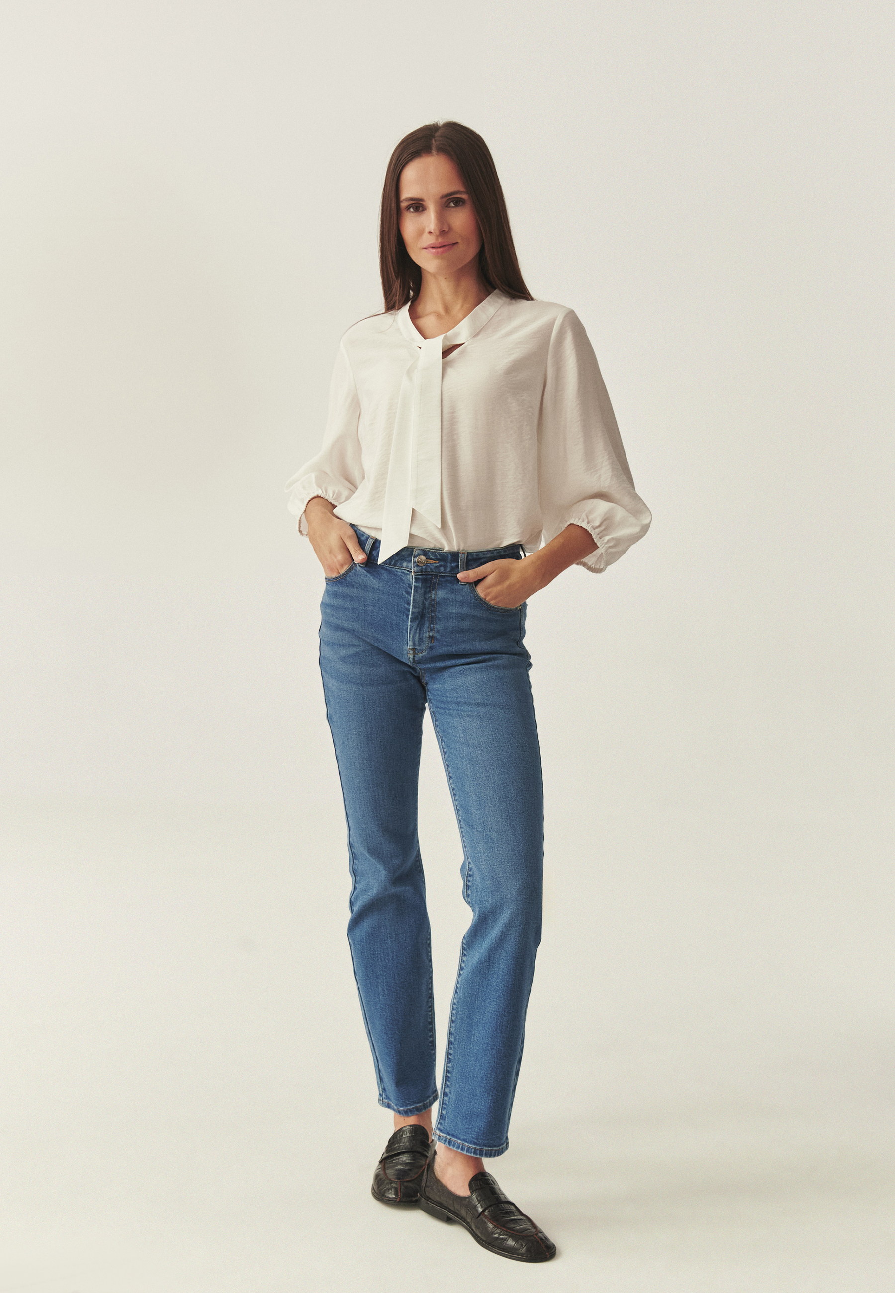 DENIMOWE SPODNIE Z PROSTĄ NOGAWKĄ - KATA 1 GRANATOWY 2