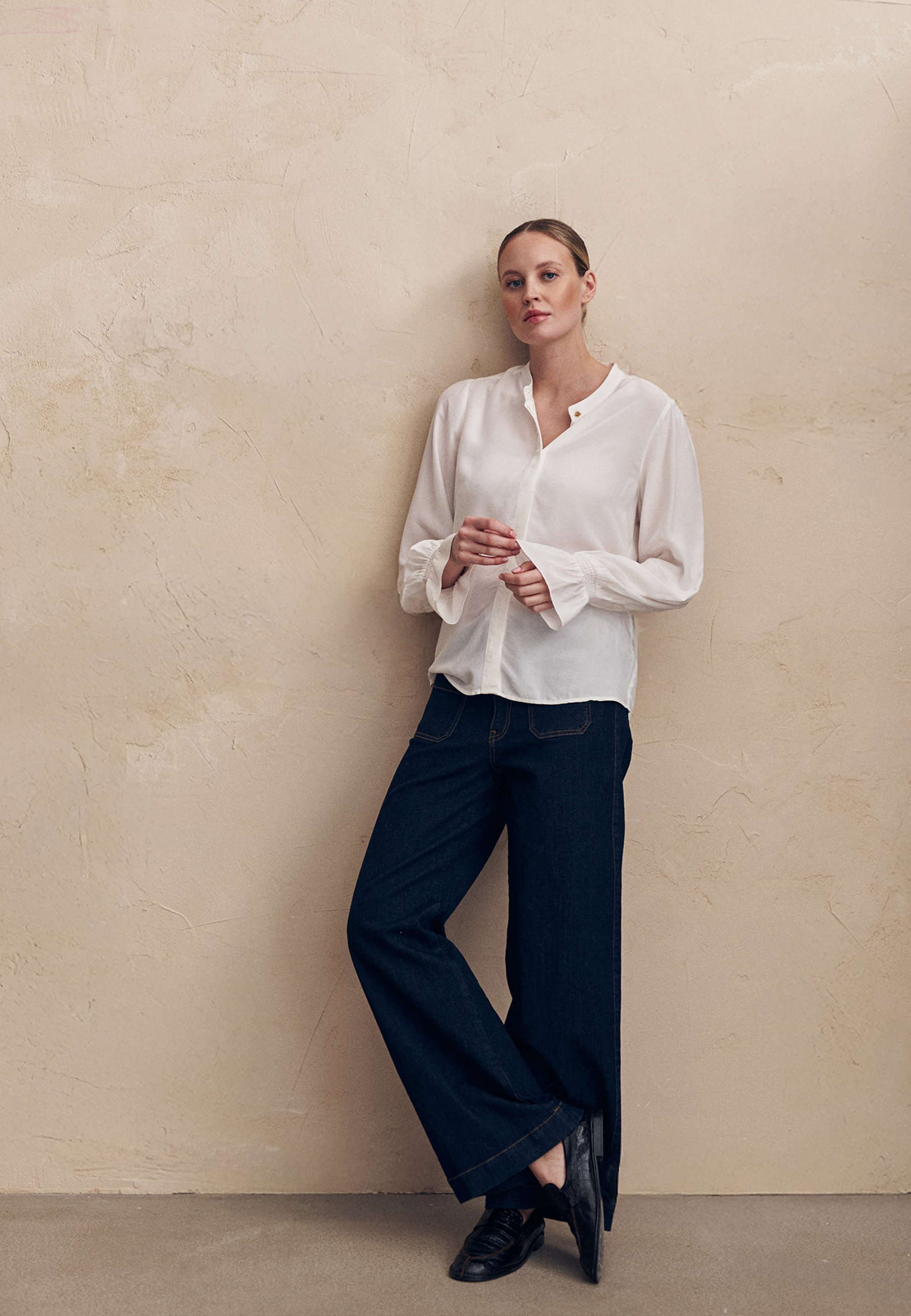 dámské kalhoty denim TALANKA TMAVĚ MODRÁ 2