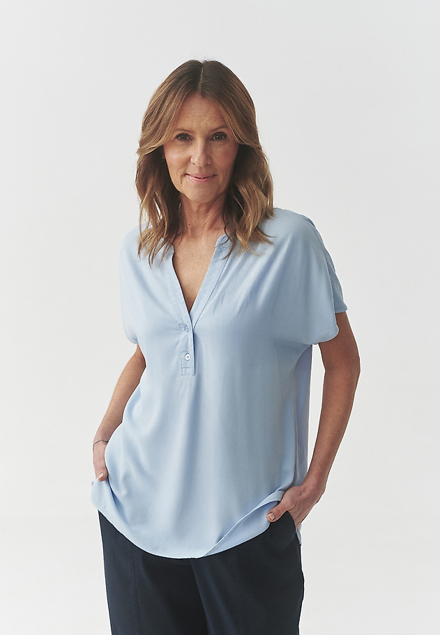 VISKOZNA BLUZA S KIMONO ROKAVI - MARELLI VISKOZNA BLUZA S KIMONO ROKAVI - MARELLI MODRA 3