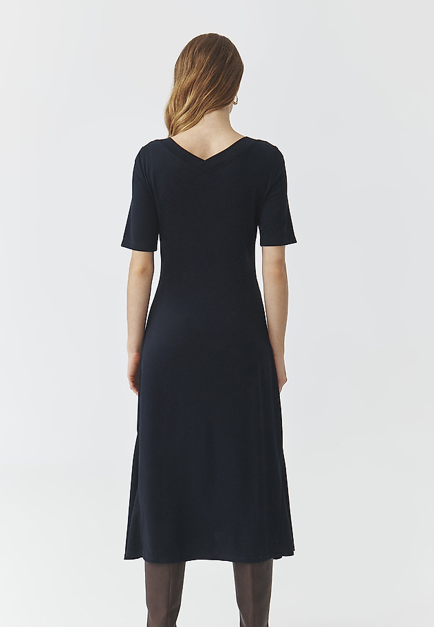 SHORT SLEEVE MIDI DRESS — ARIA 2 SHORT SLEEVE MIDI DRESS — ARIA 2 GRANATOWY 3