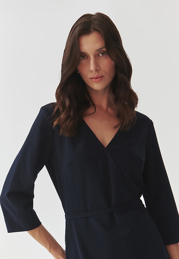 FABRIC DRESS WITH ENVELOPE CUT — ZEREWIANA FABRIC DRESS WITH ENVELOPE CUT — ZEREWIANA GRANATOWY 5