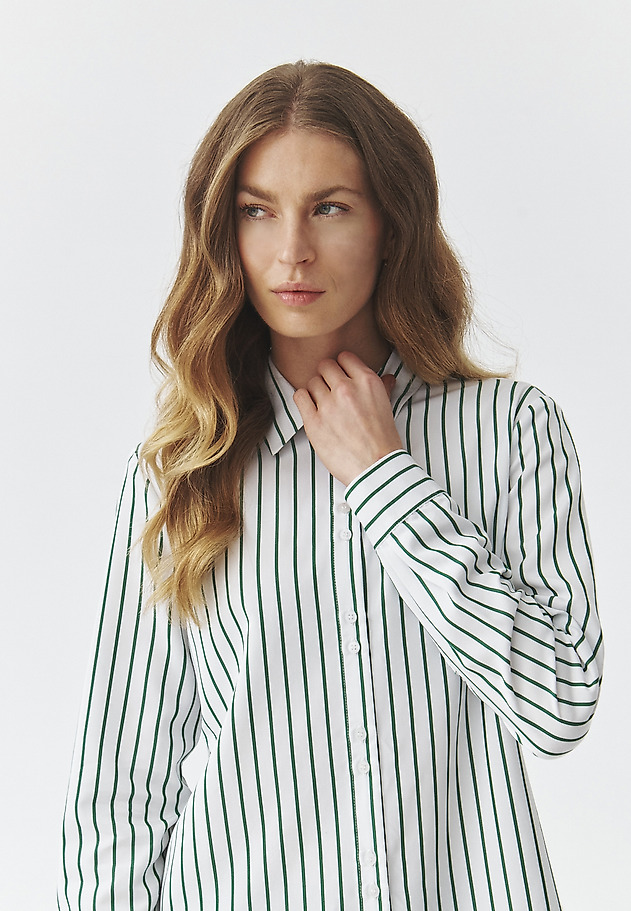 GREEN STRIPED FABRIC SHIRT — ENMO 1 GREEN STRIPED FABRIC SHIRT — ENMO 1 MULTIKOLOR 6