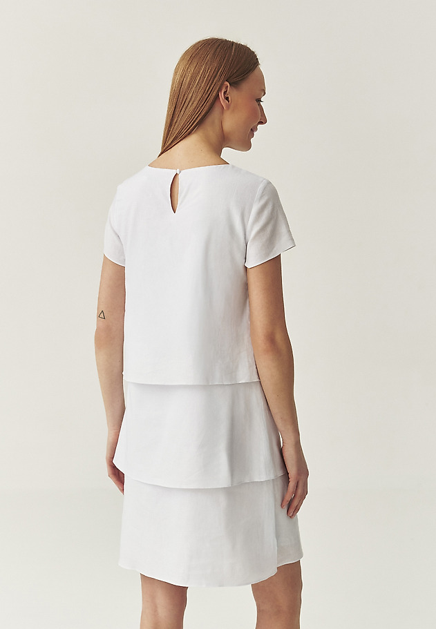 AIRY DRESS WITH LINEN - PAMI AIRY DRESS WITH LINEN - PAMI BIAŁY 3
