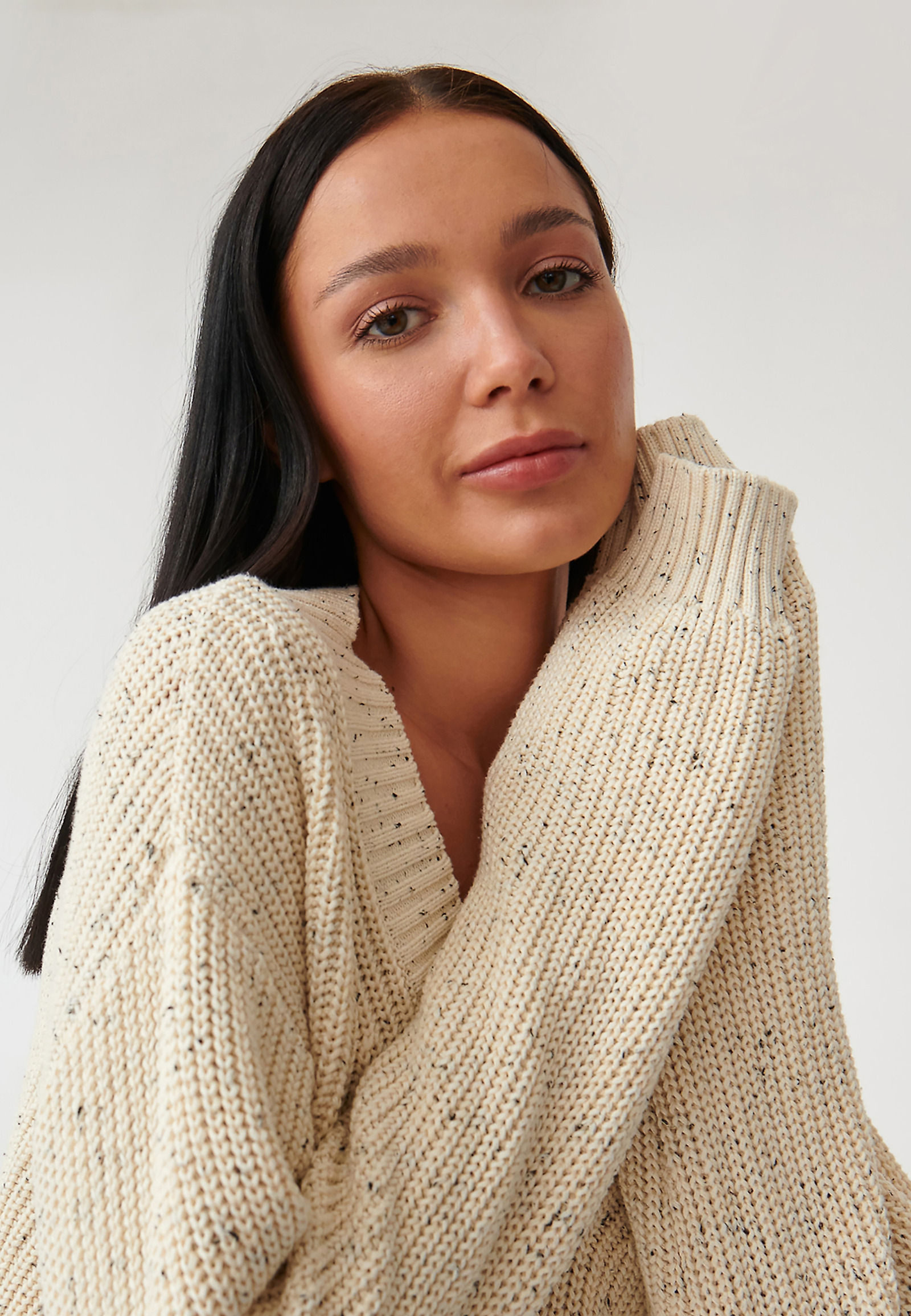 SWETER DAMSKI OVERSIZE EVENEKI SWETER DAMSKI OVERSIZE EVENEKI BEŻOWY 89888