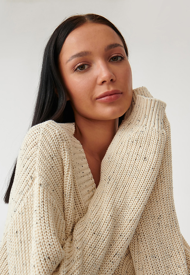 SWETER DAMSKI OVERSIZE EVENEKI SWETER DAMSKI OVERSIZE EVENEKI BEŻOWY 5