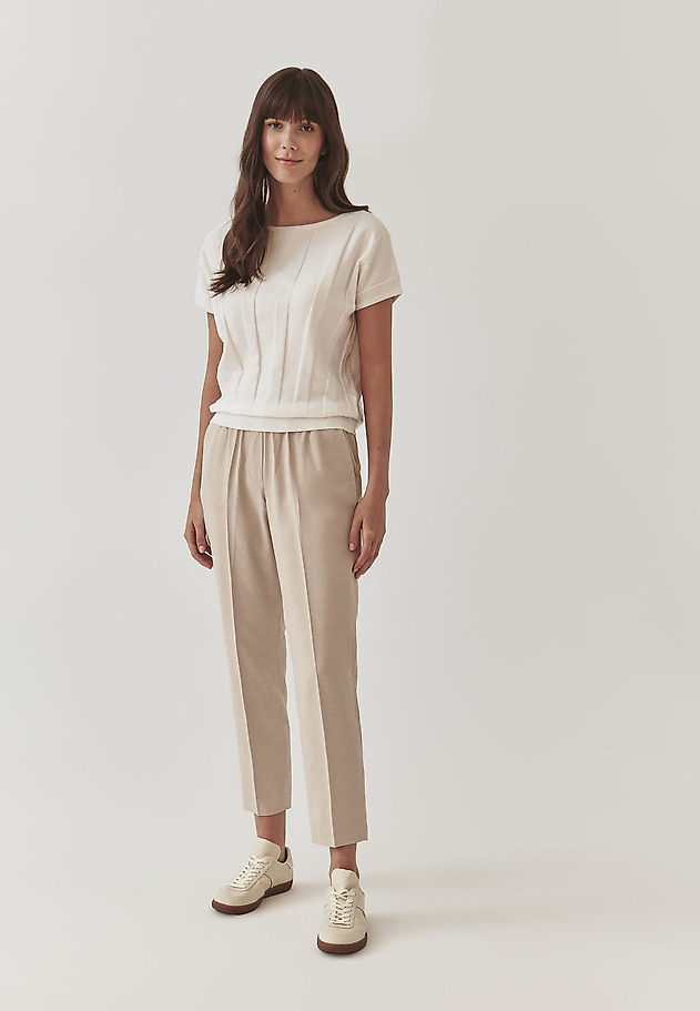 LADIES’ PANTS WITH ELASTIC AROUND THE WAIST - MILTI LADIES’ PANTS WITH ELASTIC AROUND THE WAIST - MILTI BEŻOWY 1
