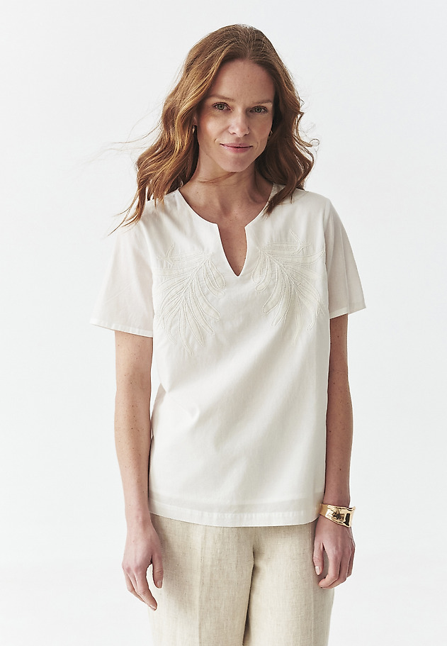 COTTON EMBROIDERED BLOUSE - SIMONETTA COTTON EMBROIDERED BLOUSE - SIMONETTA ECRU 4
