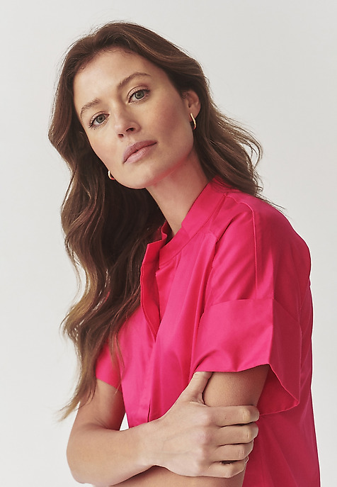 BAVLNĚNÉ ŠATY S KRÁTKÝMI KIMONOVÝMI RUKÁVY - ALIATI RŮŽOVÁ 2