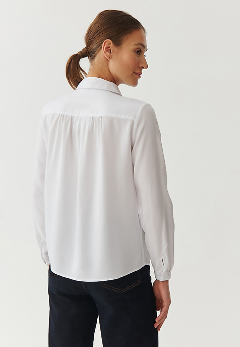 LADIES’ BLOUSE WITH A COLLAR - BENETI WHITE 2