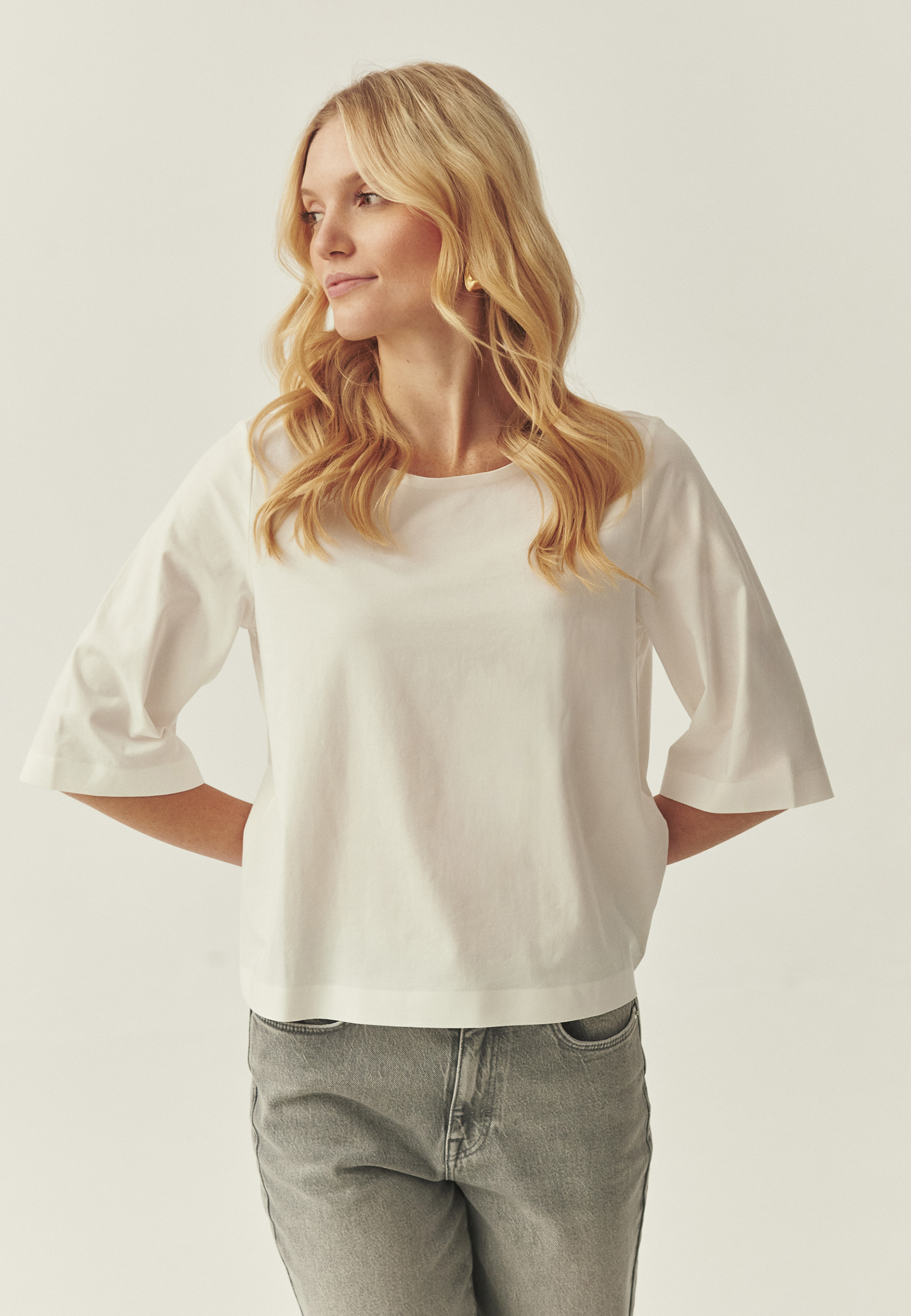 KLASYCZNA BLUZKA Z BAWEŁNĄ - KERO BIAŁY 2