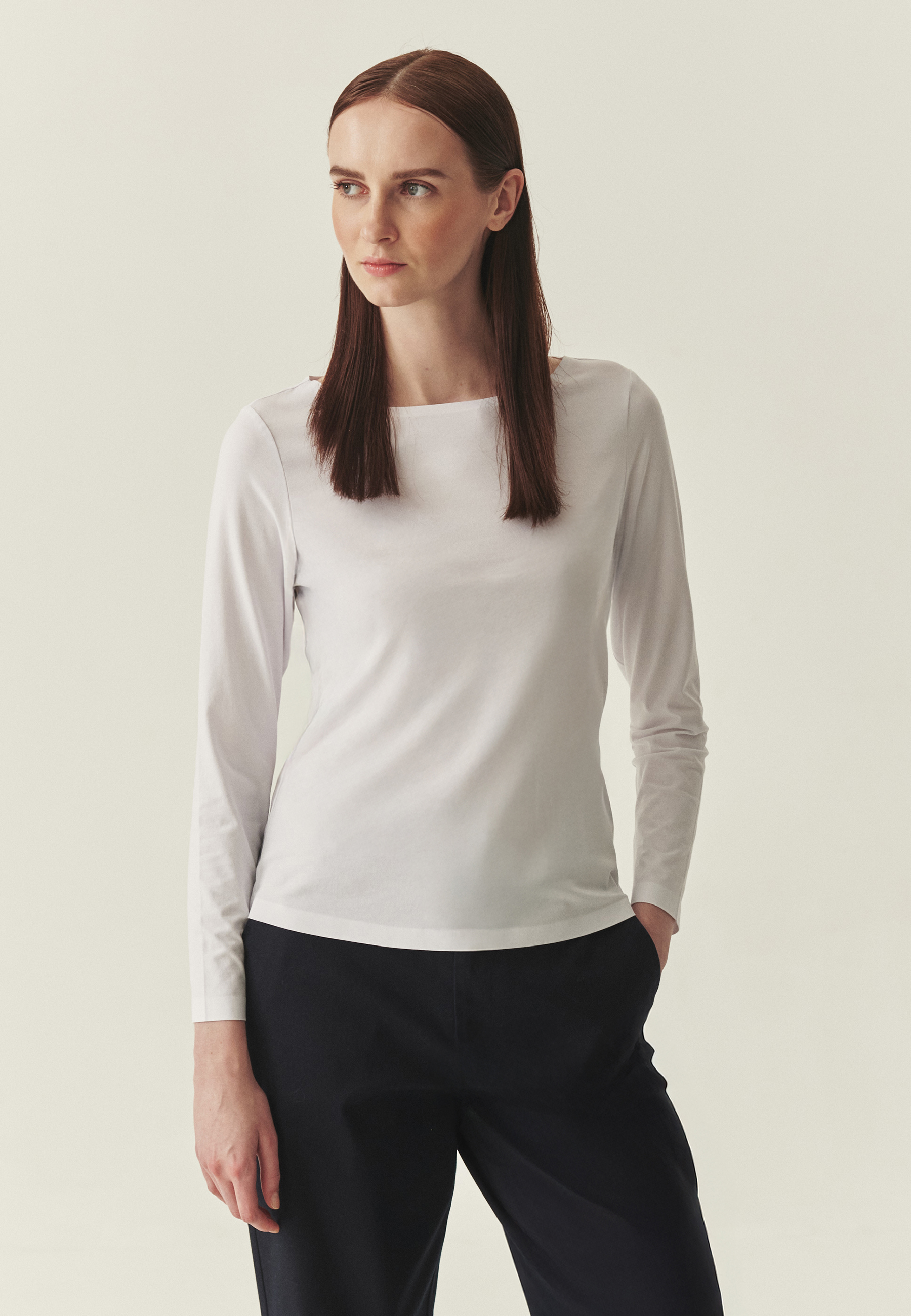 DOPASOWANA BLUZKA Z BAWEŁNĄ - MIKAJANKA BIAŁY 2