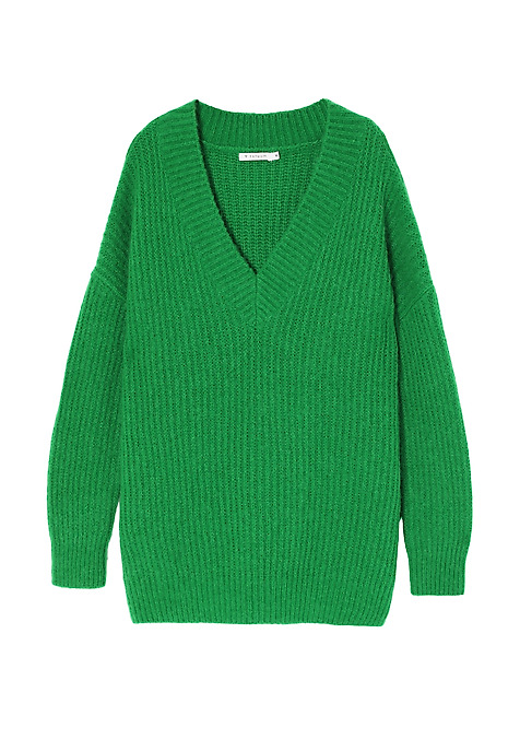 LADIES' OVERSIZE JUMPER WITH A CREW NECKLINE — ONYX GREEN 2