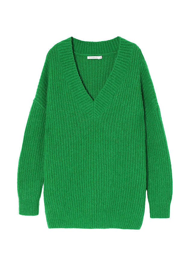 LADIES' OVERSIZE JUMPER WITH A CREW NECKLINE — ONYX LADIES' OVERSIZE JUMPER WITH A CREW NECKLINE — ONYX ZIELONY 7