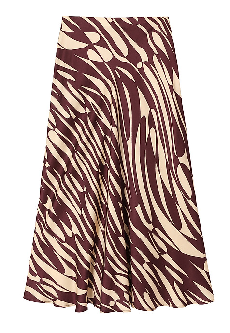 PATTERNED VISCOSE SATIN SKIRT - SATINI 5 RED 2