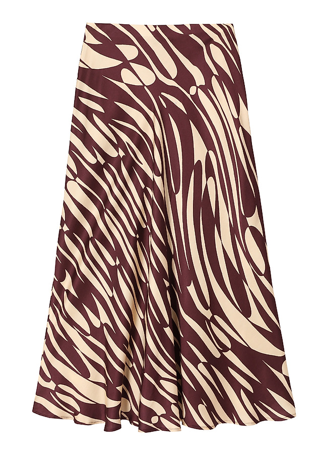 PATTERNED VISCOSE SATIN SKIRT - SATINI 5 PATTERNED VISCOSE SATIN SKIRT - SATINI 5 RED 6
