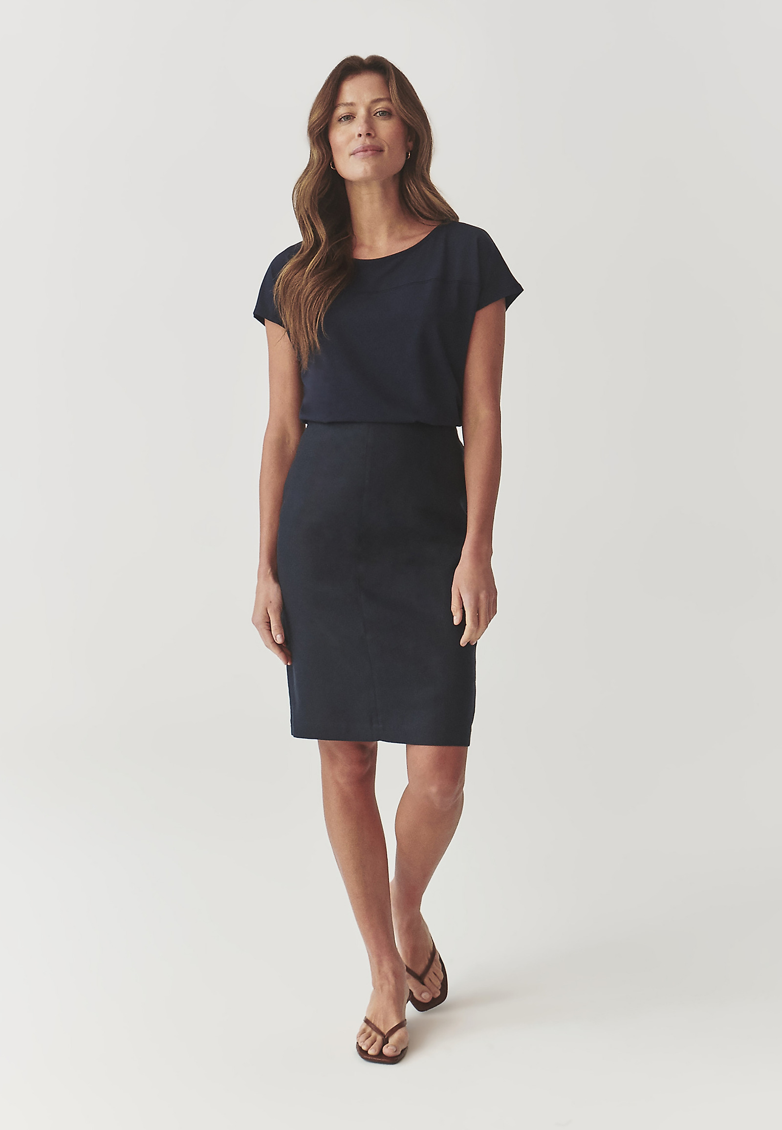 LADIES’ BLOUSE WITH MINI KIMONO SLEEVES - MANDINI LADIES’ BLOUSE WITH MINI KIMONO SLEEVES - MANDINI NAVY BLUE 97974