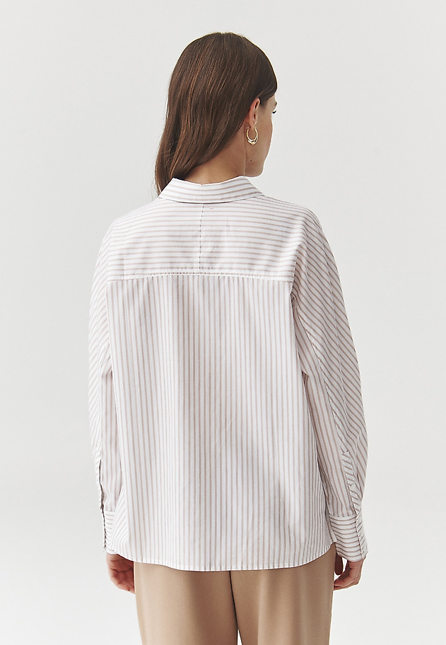 STRIPED COTTON SHIRT — NAYA STRIPED COTTON SHIRT — NAYA ECRU 5