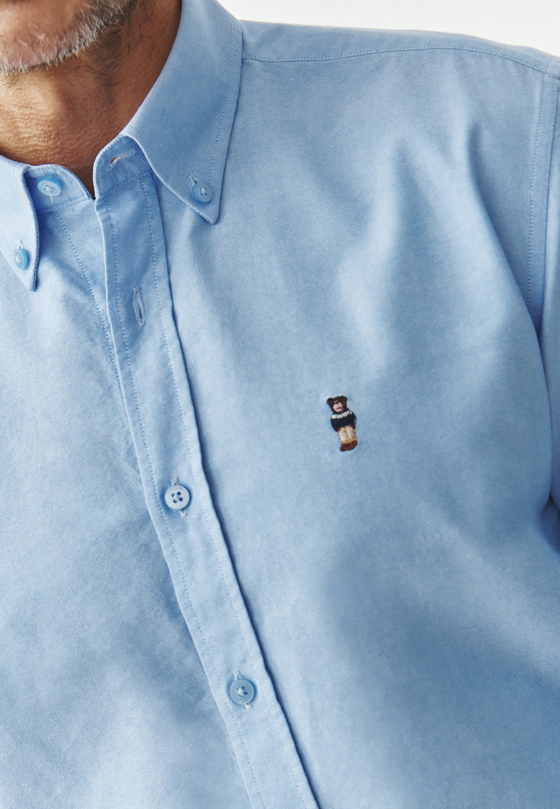 MEN'S COTTON SHIRT WITH A FITTED CUT - MARCO 3 SLIM BLUE 2